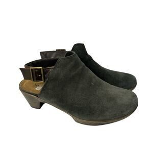 Naot Shoes Women's Size 7 Upgrade Slingback‎ Leather Mule Dark Gray Suede 38 EU